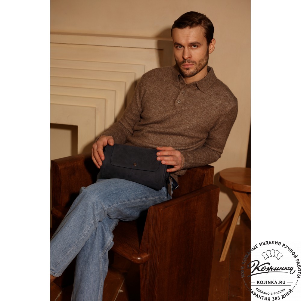 Кожаная сумка "Джерри" (чёрный антик)